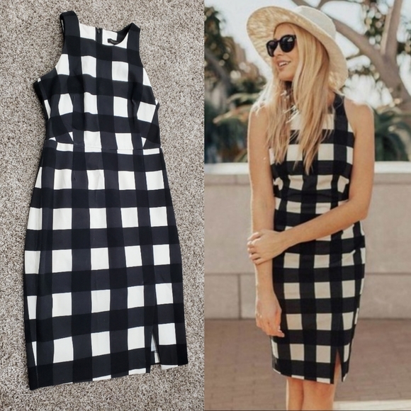 Banana Republic Gingham Sheath Dress Size 6 - Picture 2 of 4